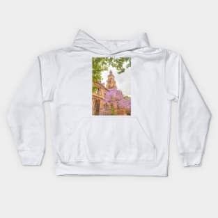 Sydney Town Hall with jacaranda Kids Hoodie